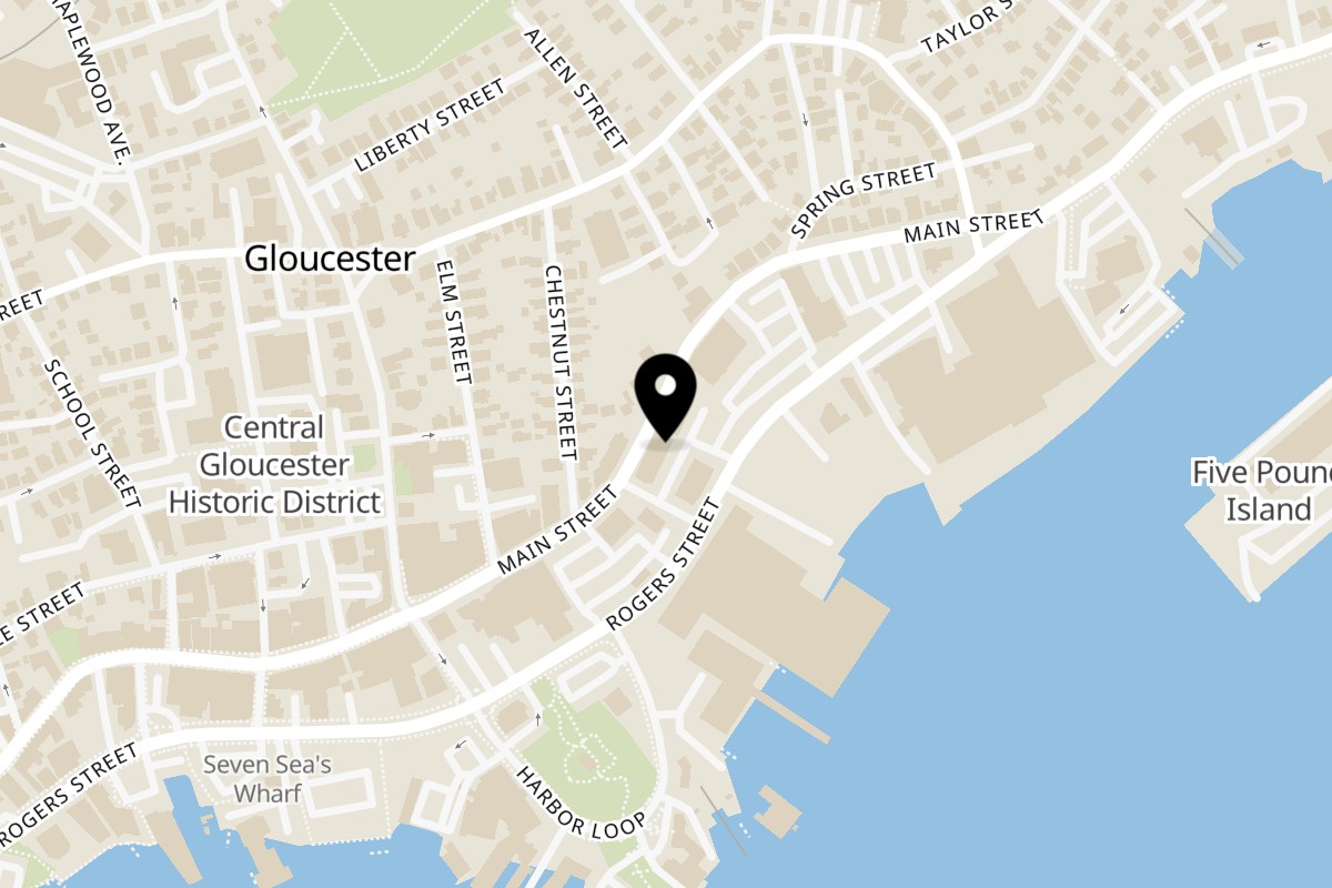 Map showing the location of Leonardo's Pizza on 273 Main St in Gloucester